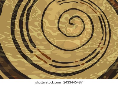 Abstract background with swirl - hand drawn vector illustration.