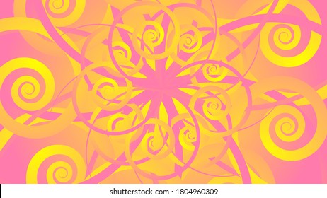 Abstract background swirl ornament shaped artistic flower