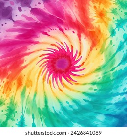 Abstract background with a swirl tie dye pattern in rainbow colours