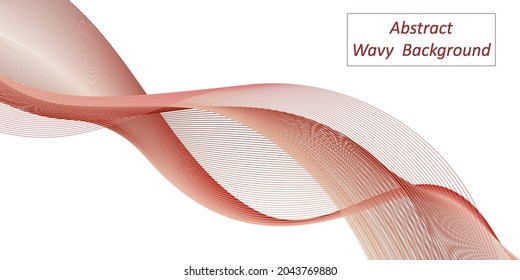 Abstract Background, Swirl Wave  Smooth Pale Pink Color Flow. Modern Trendy Design, Dynamic Wavy Swoosh Isolated On White Background. Vector Illustration