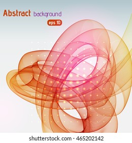 Abstract background with swirl waves. Eps 10 vector illustration. Orange, red colors. 