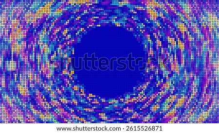  Abstract background with  swirling concentric rings of colorful small dots