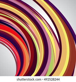 abstract background, swirling lines, colorful vector illustration. Yellow, orange, red, purple colors