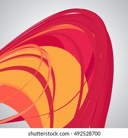 abstract background, swirling lines, colorful vector illustration. Orange, red, pink colors