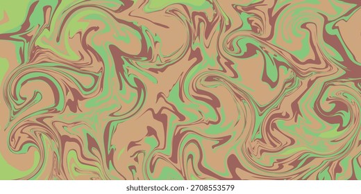 An abstract background of swirling, marbled paint in muted tones of green, brown, and beige, creating a fluid and dynamic liquid art effect.