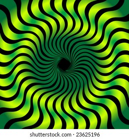 Abstract background, swirling motif, square shape, green with black background, vector illustration
