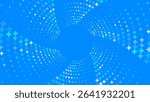 Abstract background with a swirling pattern of white and teal plus signs radiating from  central area