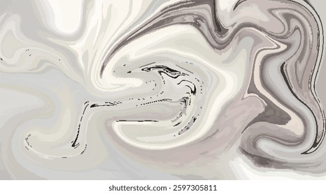 an abstract background with swirling patterns in neutral shades of beige, gray, and cream. The fluid and organic forms create a smooth, flowing texture.