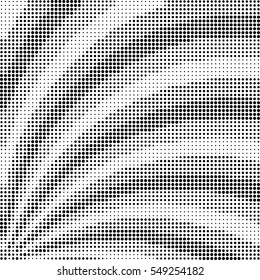Abstract background of swirling rays with a monochrome halftone effect