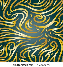abstract background with swirls curvy shapes golden gradient