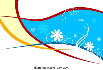 abstract background with swirls and flowers