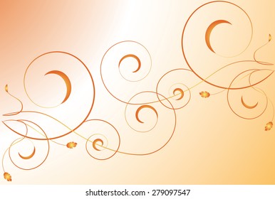 Abstract background with swirls of yellow-brown scale