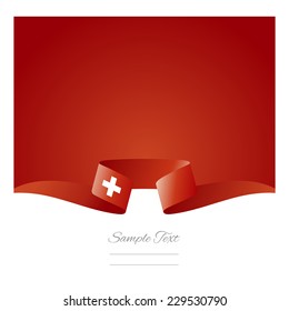 Abstract background Swiss flag ribbon