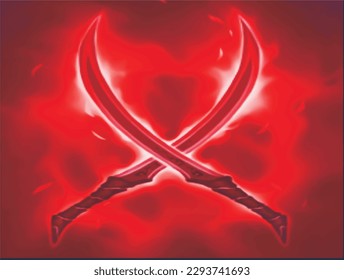 Abstract background sword red smoldering effect design vector stock illustration background