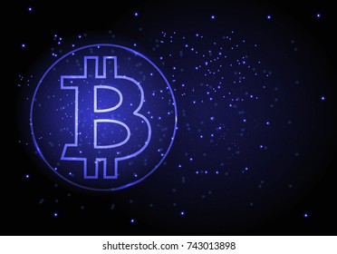 abstract background with a symbol of bitcoin-crypto currency.