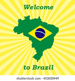Abstract background with symbol of Brazil. Vector illustration Welcome to Brazil.