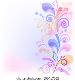 Abstract background with symbolical flower and figures. Vector eps10, contains transparencies