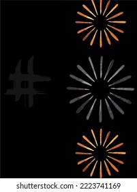 Abstract background symbols in the dark