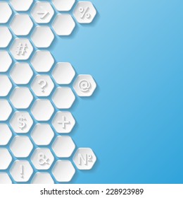 Abstract background with symbols. Vector illustration 