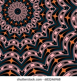 Abstract background. Symmetric decorative spiral ornamental pattern macro mandala