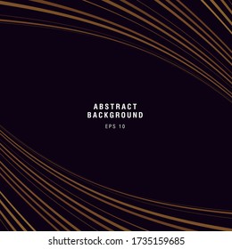 Abstract background with symmetry graphic element. Golden lines twisting to the center of the composition forming texture, cover