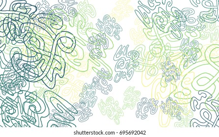 Abstract Background with Tangled Lines and Figures. Crazy Modern Design for Album Cover, Card, Invitation. Rectangular Base for Banner or Poster.