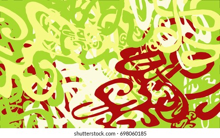 Abstract Background with Tangled Lines and Figures. Crazy Modern Design for Album Cover, Card, Invitation. Rectangular Base for Banner or Poster.