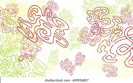 Abstract Background with Tangled Lines and Figures. Crazy Modern Design for Album Cover, Card, Invitation. Rectangular Base for Banner or Poster.