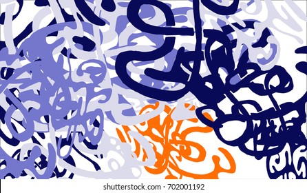 Abstract Background with Tangled Lines and Figures. Crazy Modern Design for Album Cover, Card, Invitation. Rectangular Base for Banner or Poster.