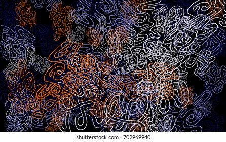 Abstract Background with Tangled Lines and Figures. Crazy Modern Design for Album Cover, Card, Invitation. Rectangular Base for Banner or Poster.