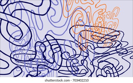 Abstract Background with Tangled Lines and Figures. Crazy Modern Design for Album Cover, Card, Invitation. Rectangular Base for Banner or Poster.
