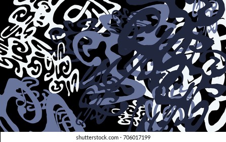 Abstract Background with Tangled Lines and Figures. Crazy Modern Design for Album Cover, Card, Invitation. Rectangular Base for Banner or Poster.