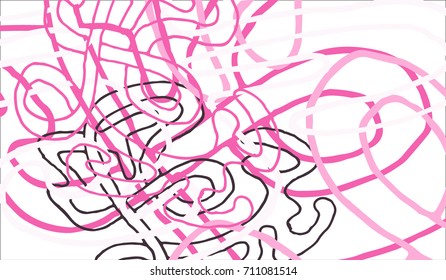 Abstract Background with Tangled Lines and Figures. Crazy Modern Design for Album Cover, Card, Invitation. Rectangular Base for Banner or Poster.