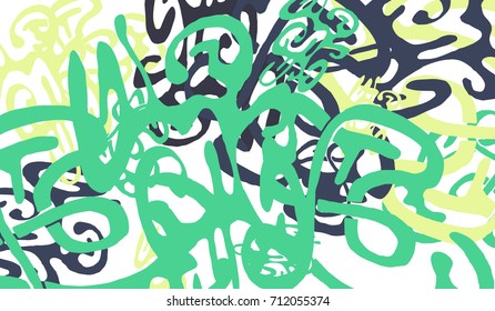 Abstract Background with Tangled Lines and Figures. Crazy Modern Design for Album Cover, Card, Invitation. Rectangular Base for Banner or Poster.