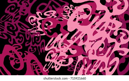 Abstract Background with Tangled Lines and Figures. Crazy Modern Design for Album Cover, Card, Invitation. Rectangular Base for Banner or Poster.