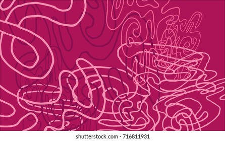 Abstract Background with Tangled Lines and Figures. Crazy Modern Design for Album Cover, Card, Invitation. Rectangular Base for Banner or Poster.