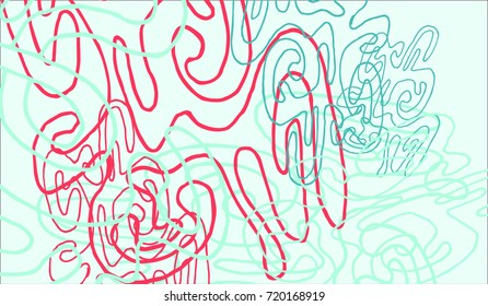 Abstract Background with Tangled Lines and Figures. Crazy Modern Design for Album Cover, Card, Invitation. Rectangular Base for Banner or Poster.