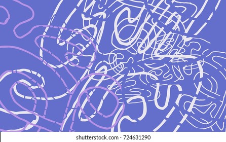 Abstract Background with Tangled Lines and Figures. Crazy Modern Design for Album Cover, Card, Invitation. Rectangular Base for Banner or Poster.