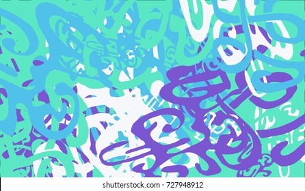 Abstract Background with Tangled Lines and Figures. Crazy Modern Design for Album Cover, Card, Invitation. Rectangular Base for Banner or Poster.