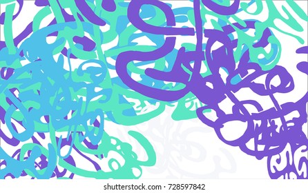 Abstract Background with Tangled Lines and Figures. Crazy Modern Design for Album Cover, Card, Invitation. Rectangular Base for Banner or Poster.