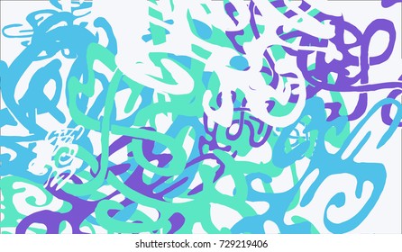 Abstract Background with Tangled Lines and Figures. Crazy Modern Design for Album Cover, Card, Invitation. Rectangular Base for Banner or Poster.