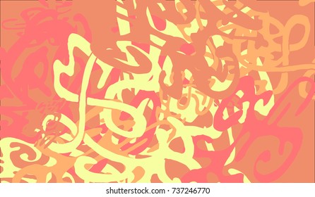 Abstract Background with Tangled Lines and Figures. Crazy Modern Design for Album Cover, Card, Invitation. Rectangular Base for Banner or Poster.