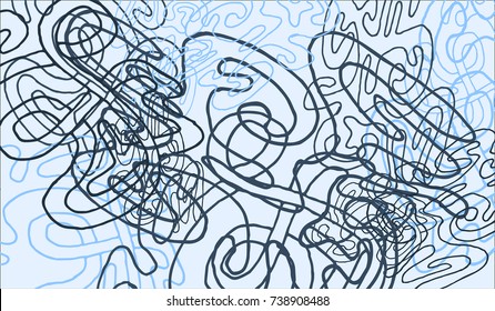 Abstract Background with Tangled Lines and Figures. Crazy Modern Design for Album Cover, Card, Invitation. Rectangular Base for Banner or Poster.