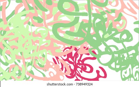 Abstract Background with Tangled Lines and Figures. Crazy Modern Design for Album Cover, Card, Invitation. Rectangular Base for Banner or Poster.
