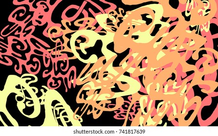 Abstract Background with Tangled Lines and Figures. Crazy Modern Design for Album Cover, Card, Invitation. Rectangular Base for Banner or Poster.