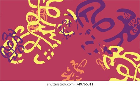 Abstract Background with Tangled Lines and Figures. Crazy Modern Design for Album Cover, Card, Invitation. Rectangular Base for Banner or Poster.