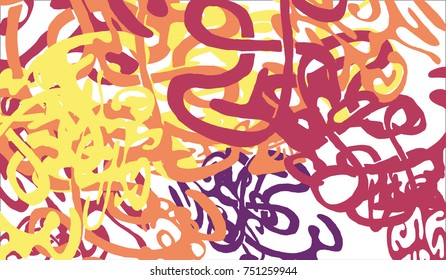 Abstract Background with Tangled Lines and Figures. Crazy Modern Design for Album Cover, Card, Invitation. Rectangular Base for Banner or Poster.