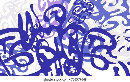 Abstract Background with Tangled Lines and Figures. Crazy Modern Design for Album Cover, Card, Invitation. Rectangular Base for Banner or Poster.