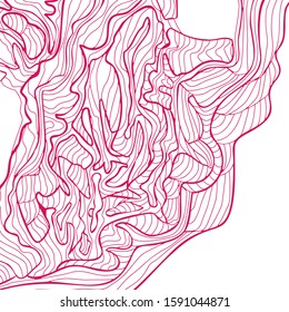 Abstract background with tangled lines. Hand drawn vector illustration isolated on white.