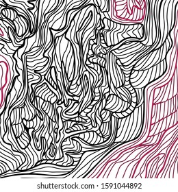 Abstract background with tangled lines. Hand drawn vector illustration.